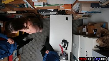 Teen thief tag teamed by security guards in the back office